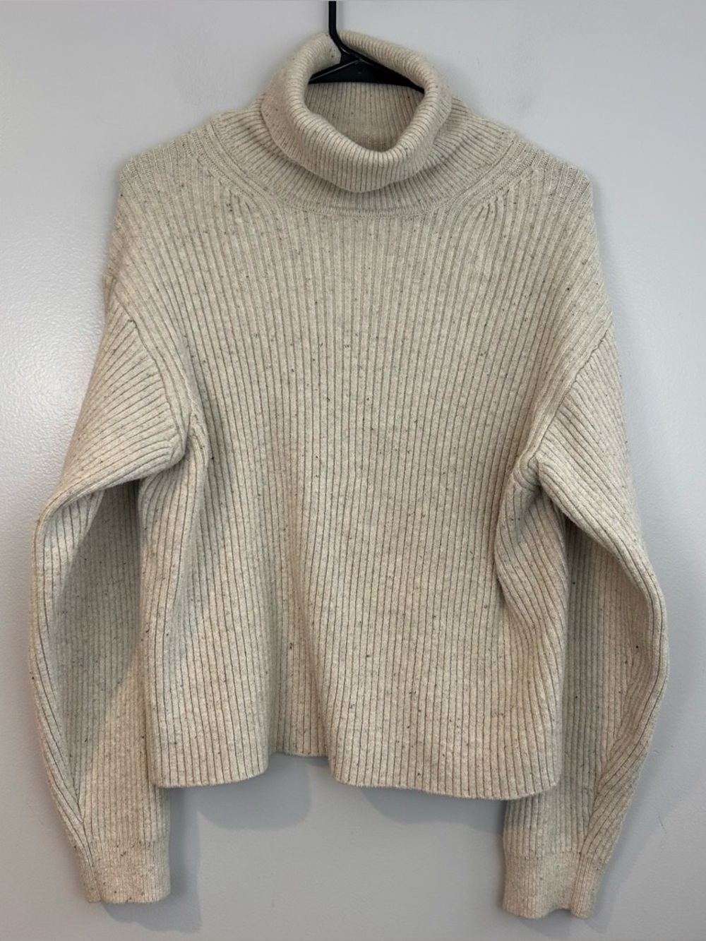 Marine Layer Tan/Taupe Ribbed Pullover Turtleneck Sweater Size Large